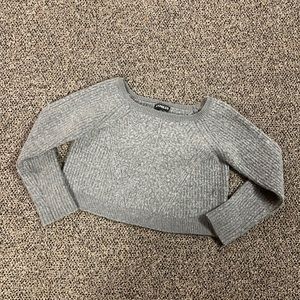 Grey sweater crop top medium express